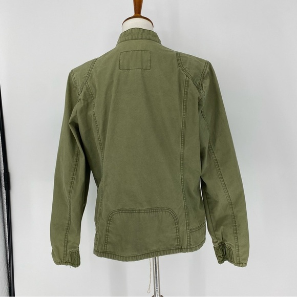 Eddie Bauer Military Jacket Olive Green Brass Full Zip Lightweight Casual Coat L - Picture 5 of 14